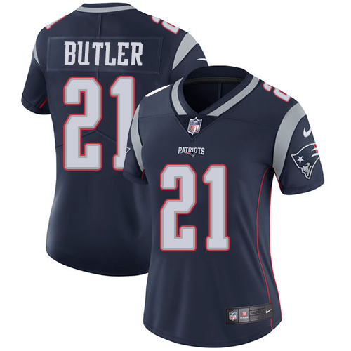 Nike Patriots #21 Malcolm Butler Navy Blue Team Color Women's Stitched NFL Vapor Untouchable Limited Jersey